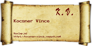 Kocsner Vince névjegykártya